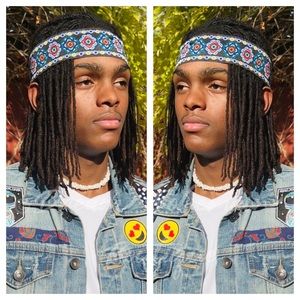 Handmade Boho Headband Size (23-23 1/2”) Elastic Back Unisex